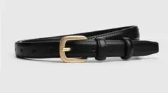 超人気　レディース　ベルト　本革調　レザー　ブラック　黒