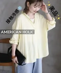 k255 ✨美品✨　AMERICAN HOLIC サラックールバックタックシャツのサムネイル
