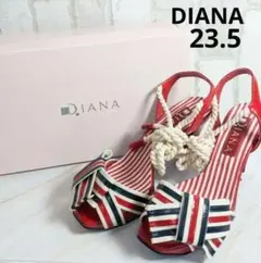 箱あり 美品ダイアナ サンダル 23.5 ハイヒール DIANA レッド 赤