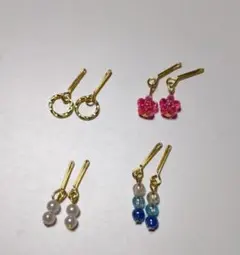 リカちゃん　ビアス4点セットゴールド①