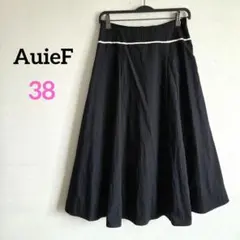 1739 AuieF【38】ロングフレアスカート バックレースアップ ブラックのサムネイル
