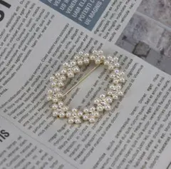 パールブローチ ラウンド フラワー 真珠 サークル 結婚式 フォーマル ギフト