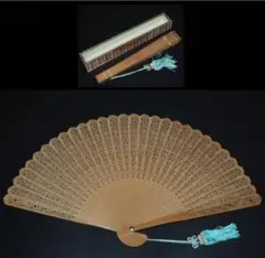白檀扇 扇子 透かし彫り 和装小物 工芸 桐箱入 - メルカリ
