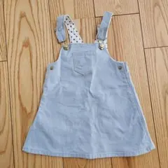 プチバトー　オーバーオール　デニムスカート　ワンピース　80