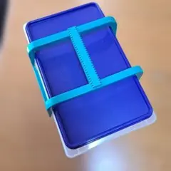 食品保存容器 紫色の蓋 透明