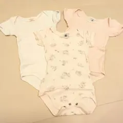 【70サイズ(6m)】PETIT BATEAU ロンパース半袖肌着 3点セット