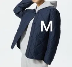 新品　パフテックノーカラージャケット　ＭネイビーUNIQLOユニクロキルティング