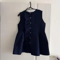 ネイビー フリル付き ベスト
