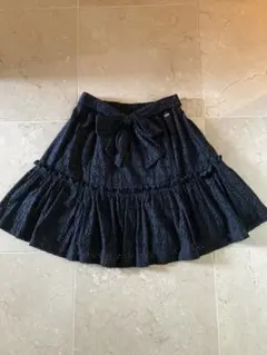 メゾピアノ ジュニア カットワークレース リボン付きスカート 160