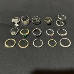 遺品整理ヴィンテージリングセット 15個 シルバー ゴールド