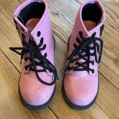 ピンク ジッパー付きブーツ 19cm
