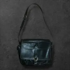 90s vintage leather messenger bag blackのサムネイル