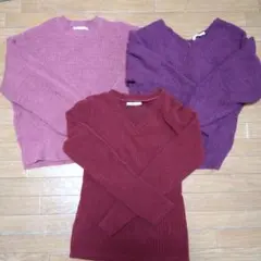 赤系ニット　3点セット　レトロガール　イッツデモ　GRL