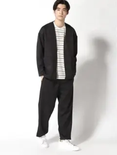 niko and... スウェード ノーカラージャケット&パンツ セットアップ