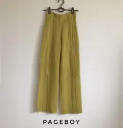 ページボーイ スカシアミ イージー ニット パンツ カジュアルパンツ イエローのサムネイル