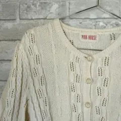 PINK HOUSE 半袖カーディガン アイボリー