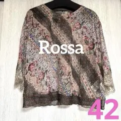 13-27 RoseTiara ドット ブラウス 46 茶系 大きめ 花モチーフ - メルカリ