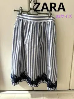 ZARA スカート レディース 膝丈 刺繍 レース