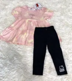新品サンリオハローキティTシャツ&レギンスセット上下120②ピンク