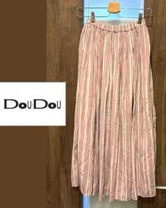 【Dou・Dou】ピンク×ホワイト ストライプスカート FREEサイズのサムネイル