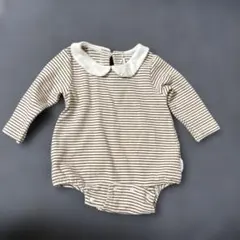 ボーダーロンパース 70サイズ　バースデー