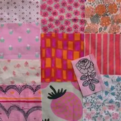 みゆぴこ様リクエスト3点まとめ商品 マリメッコ ハギレセット 生地 ピンク青紫系