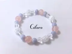 ☆ローズクォーツ・ブルーレースアゲート☆パワーストーン（天然石）ブレスレット☆