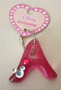 Disney CHIARA 　アルファベットA 　キーホルダー　ピンク