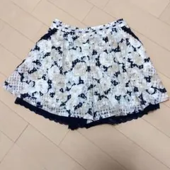 花柄レース キュロット ネイビーのサムネイル
