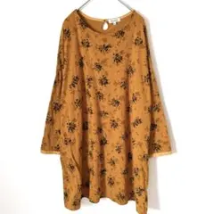 イソライネ　チュニック　カットソー　花柄　3L 大きめ　トップス　長袖　ゆったり