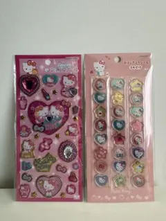 【正規品】ハローキティ シール　おはじきふうシールとキラキラジュエルシール