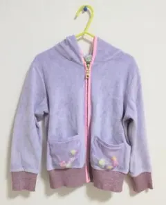 【美品】女児 fafa 薄紫 フリースパーカー 120センチ