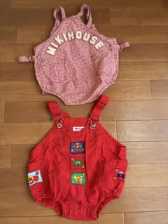新品【チエコサク】オーバーオール ダルマオール ロゴ刺繍 赤色 - メルカリ