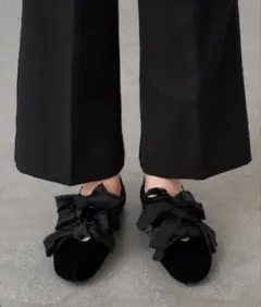 【GRISE】サテンリボン 24.5cm Black