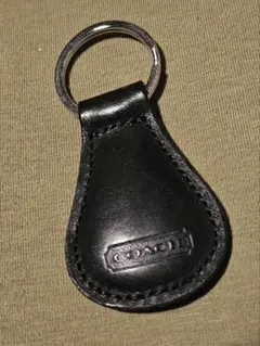 COACHブラックレザー キーホルダー