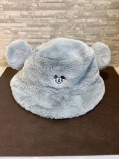 ミッキーマウス 耳付きバケットハット 水色