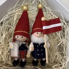 ノルディカニッセ幸せサンタ&赤い女の子イルムス2007レア新品