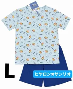 新品65675 サックスLサイズ サンリオ×ヒヤロン レディース接触冷感パジャマのサムネイル