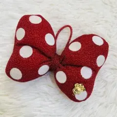 【美品】ディズニー⭐ミニーちゃんリボン ヘアゴム クリップ付き⭐
