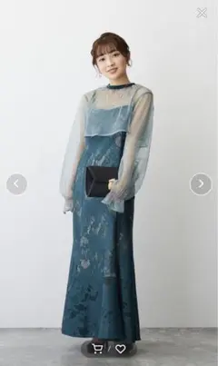 3wayシフォンボレロ&レースキャミドレス　結婚式　ワンピース