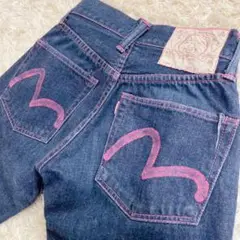 【EVISU】デニム ジーンズ LOT.2000ピンクカモメ ステッチ24×35