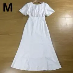 極美品✨ジュノア リネン混 バックリボン ロングワンピース M クリームベージュのサムネイル