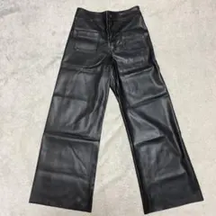 (最終値下げ)ZARA ワイドフェイクレザーパンツ 裏起毛