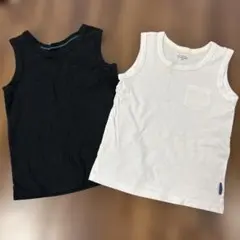 黒白ノースリーブタンクトップ2枚セット
