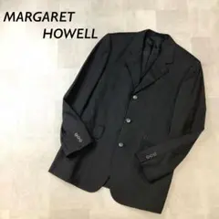MARGARET HOWELL ピンストライプ テーラード ジャケット ブラックのサムネイル