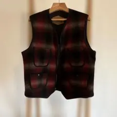 そ*ん様 Woolrich 赤黒チェック ベスト Mサイズ