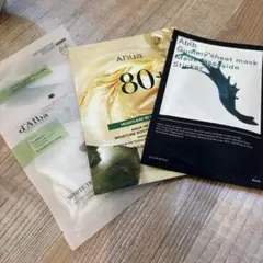 シートマスクセット 3種 (d'Alba, Anua, Abib)