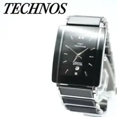 【新品電池】TECHNOS T1090 デイト セラミック 腕時計 男女兼用のサムネイル
