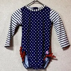 Ruffle Butts　ベビー ロンパース水着　2Tサイズ　紺白ドットボーダー