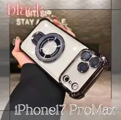 iPhone17ケース ProMax クリア マグセーフ スマホカバー ブラック